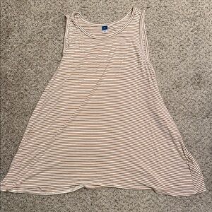 Old Navy Cream and Brown Striped Tank Top
